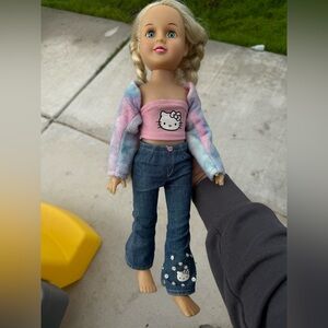 Hello Kitty Doll with Pink Top and Blue Jeans